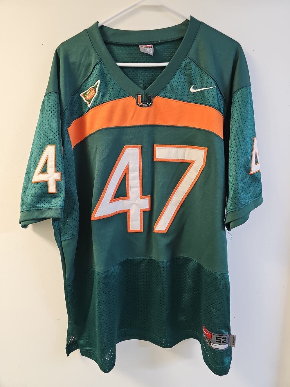 Vintage Nike Team Authentic Miami Hurricanes #47 Michael Irvin Jersey Size 52 XL